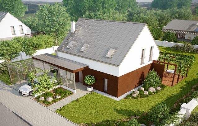 Casa de dois andares com um estilo germânico Casa de dois andares com um estilo germânico