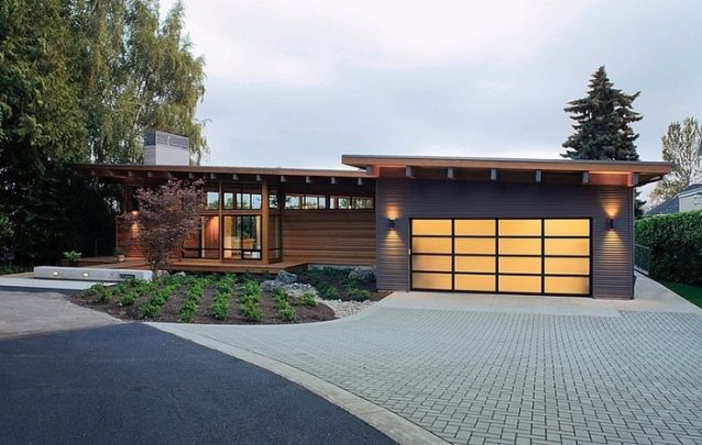 Projeto de casa moderna com revestimento em madeira Projeto de casa moderna com revestimento em madeira