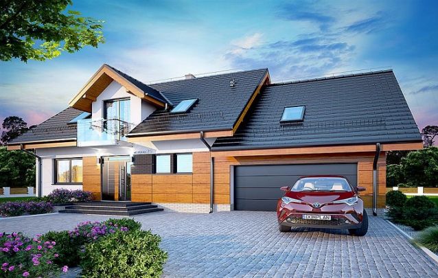O telhado escuro deixa este projeto de casa ainda mais nobre O telhado escuro deixa este projeto de casa ainda mais nobre