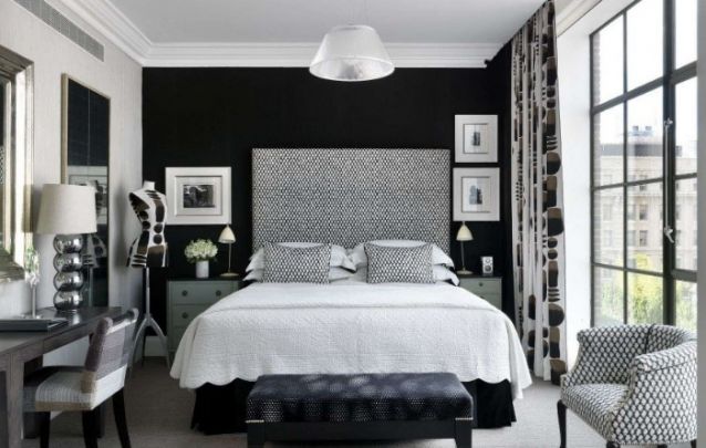 Preto e branco, uma combinação sem erros, até mesmo para um quarto feminino pequeno Preto e branco, uma combinação sem erros, até mesmo para um quarto feminino pequeno