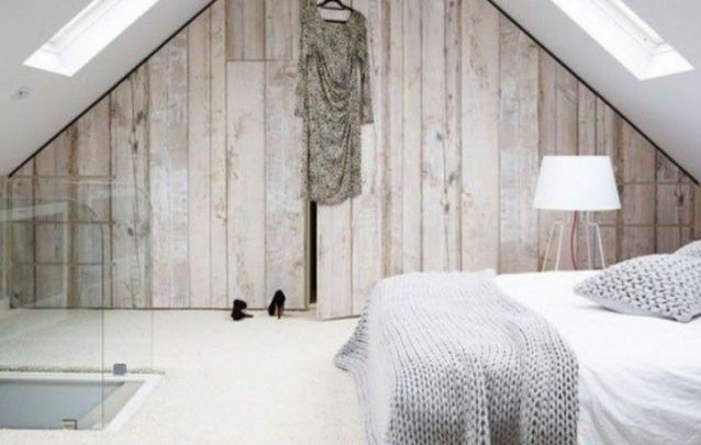 Quarto pequeno no sótão com toque rústico Quarto pequeno no sótão com toque rústico