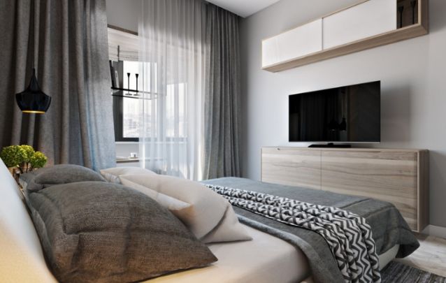 Quarto pequeno elegante e convidativo Quarto pequeno elegante e convidativo