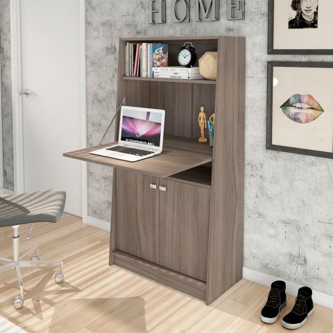 Armário para Escritório Retrátil Me4136 Carvalho - Tecno Mobili