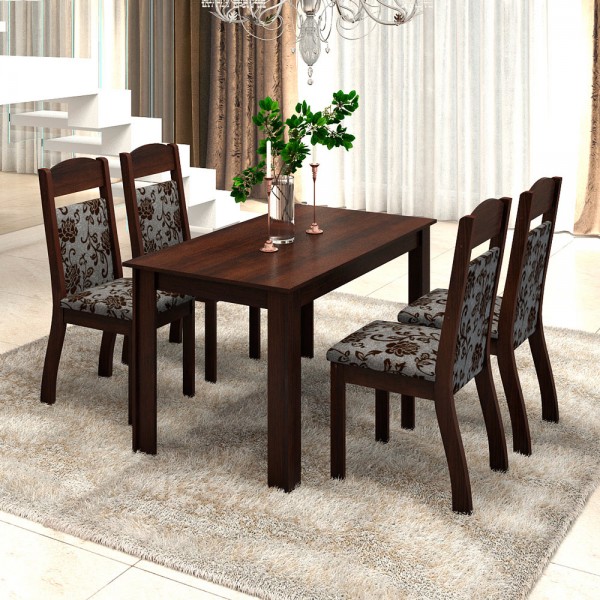 Mesa de Jantar 4 Lugares Sasha Zara Ameixa/Cobre - Viero 