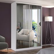 Guarda-Roupa Solteiro 2 Portas com 2 Espelhos 100% Mdf 771e2 Branco - Foscarini