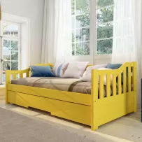 Cama Infantil Bicama American em Madeira Maciça 1001 Amarelo - Arbol Movelaria