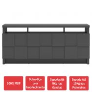 Balcão Buffet 2 Portas 2 Gavetas 100% Mdf Tb282 Grafite - Dalla Costa