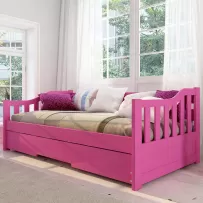 Cama Infantil Bicama American em Madeira Maciça 1002 Rosa - Arbol Movelaria
