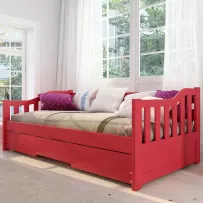 Cama Infantil Bicama American em Madeira Maciça 1004 Vermelho - Arbol Movelaria