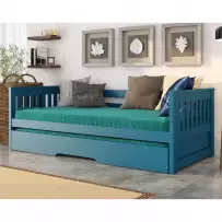 Cama Infantil Bicama Mission Madeira Maciça 1103 Azul - Arbol Movelaria