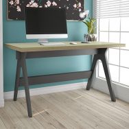 Mesa para Computador 100% Mdf Tc225 com Vidro Carvalho/Grafite - Dalla Costa