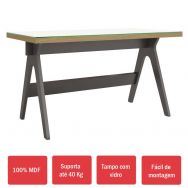 Mesa para Computador 100% Mdf Tc225 com Vidro Carvalho/Grafite - Dalla Costa