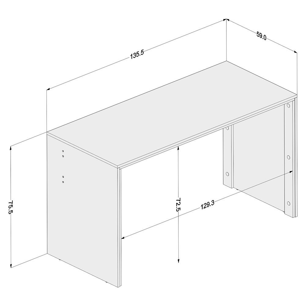 Mesa para Computador Los Angeles Preto/Carvalho Claro - Politorno