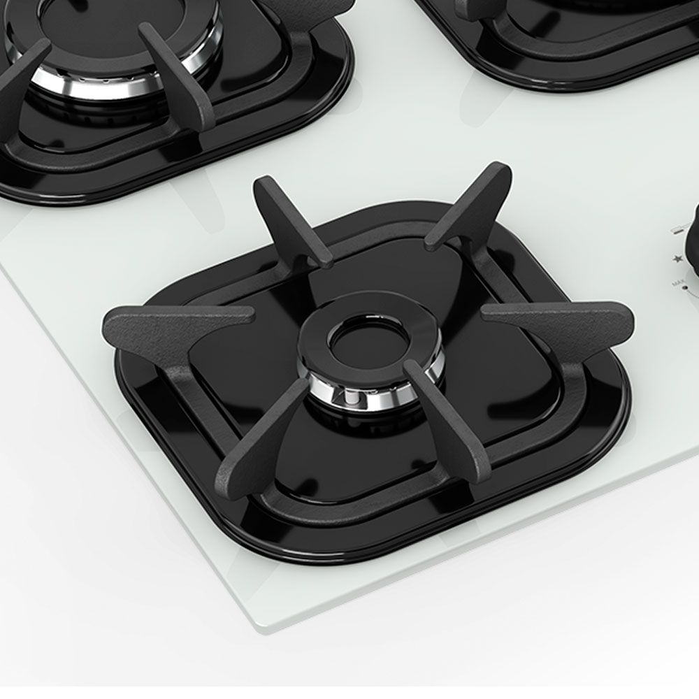 Cooktop 5 Bocas com Queimador Tripla Chama Branco Mueller
