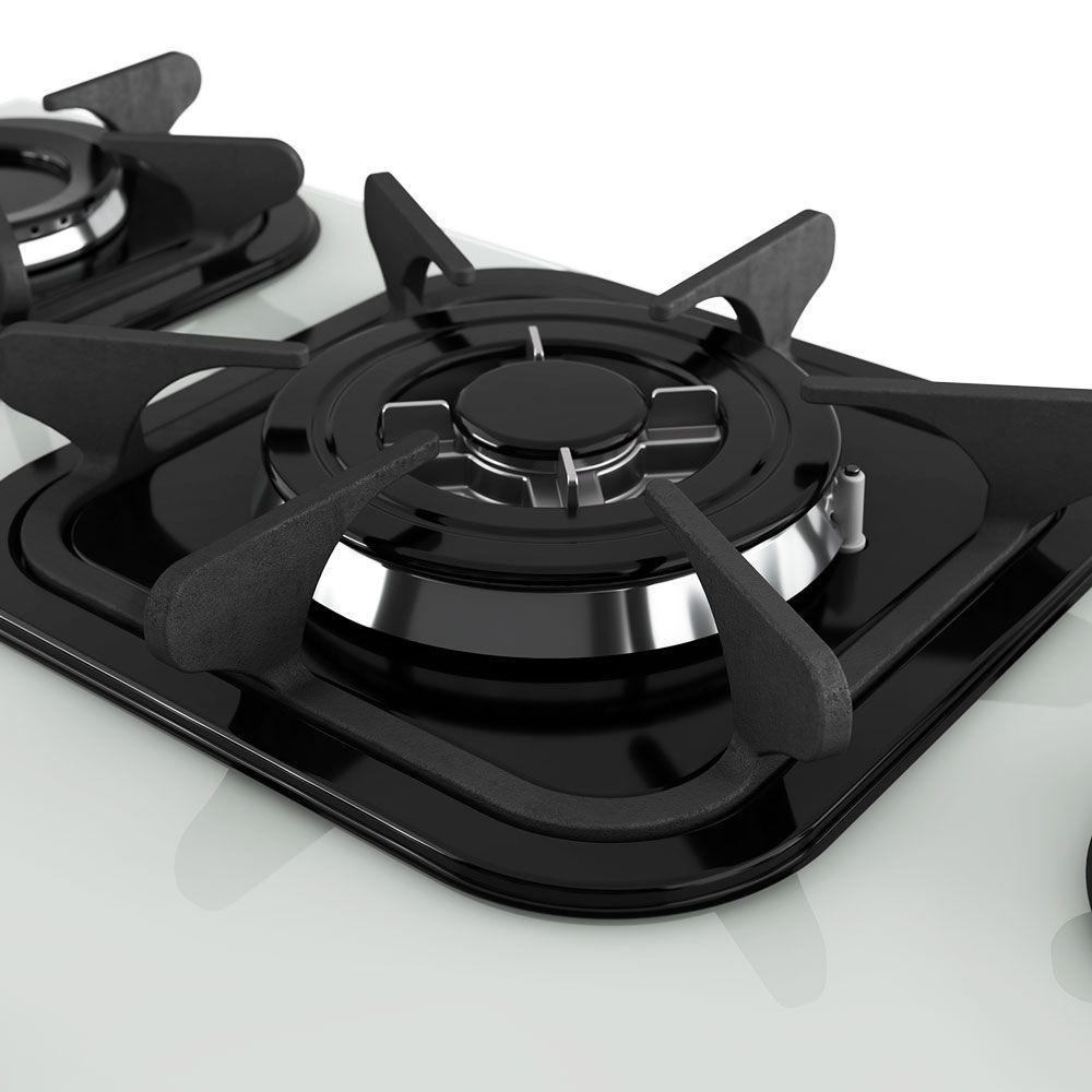 Cooktop 5 Bocas com Queimador Tripla Chama Branco Mueller