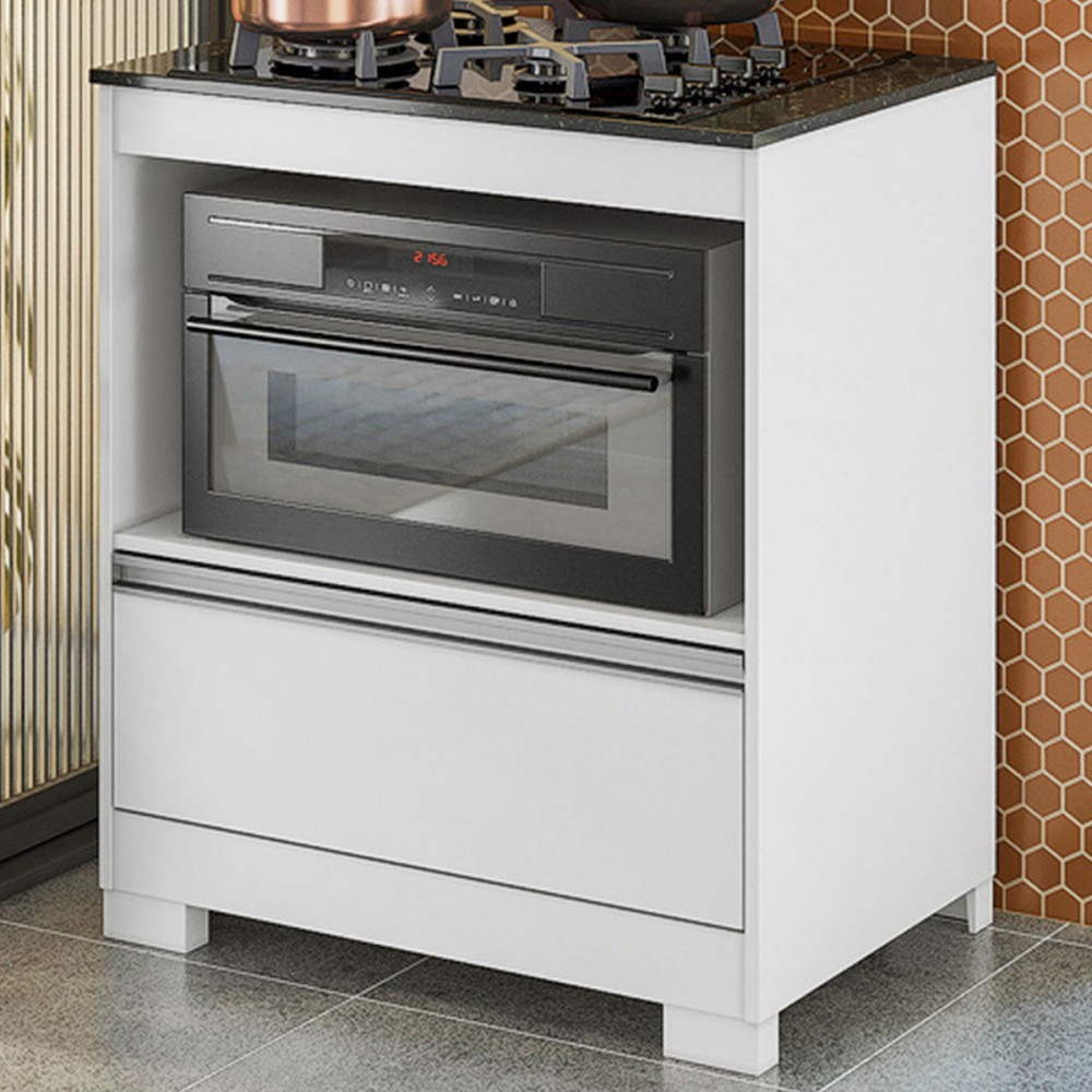 Armário de Cozinha para Cooktop 1 Gaveta Branco New/Granito Nt3110