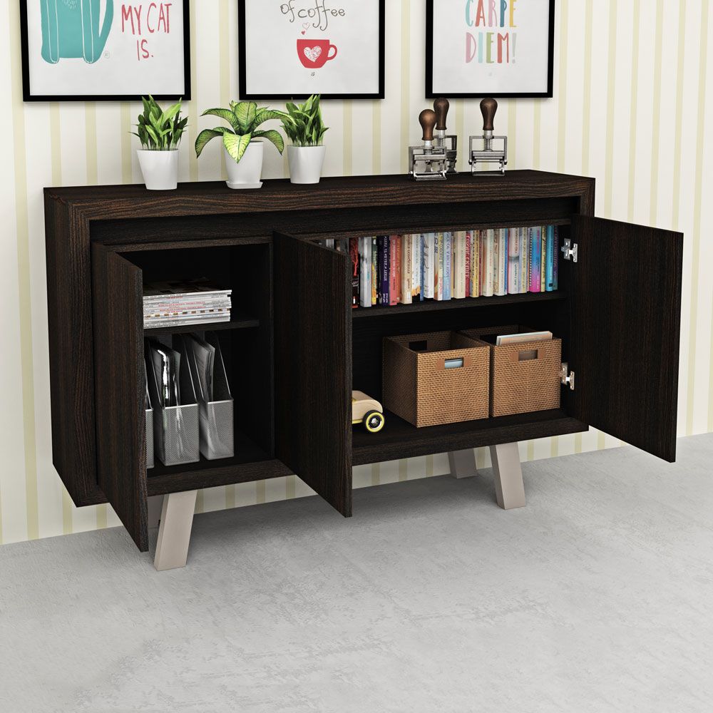 Armário para Escritório Horizontal 3 Portas Me4120 Tabaco/Fendi-Tecno