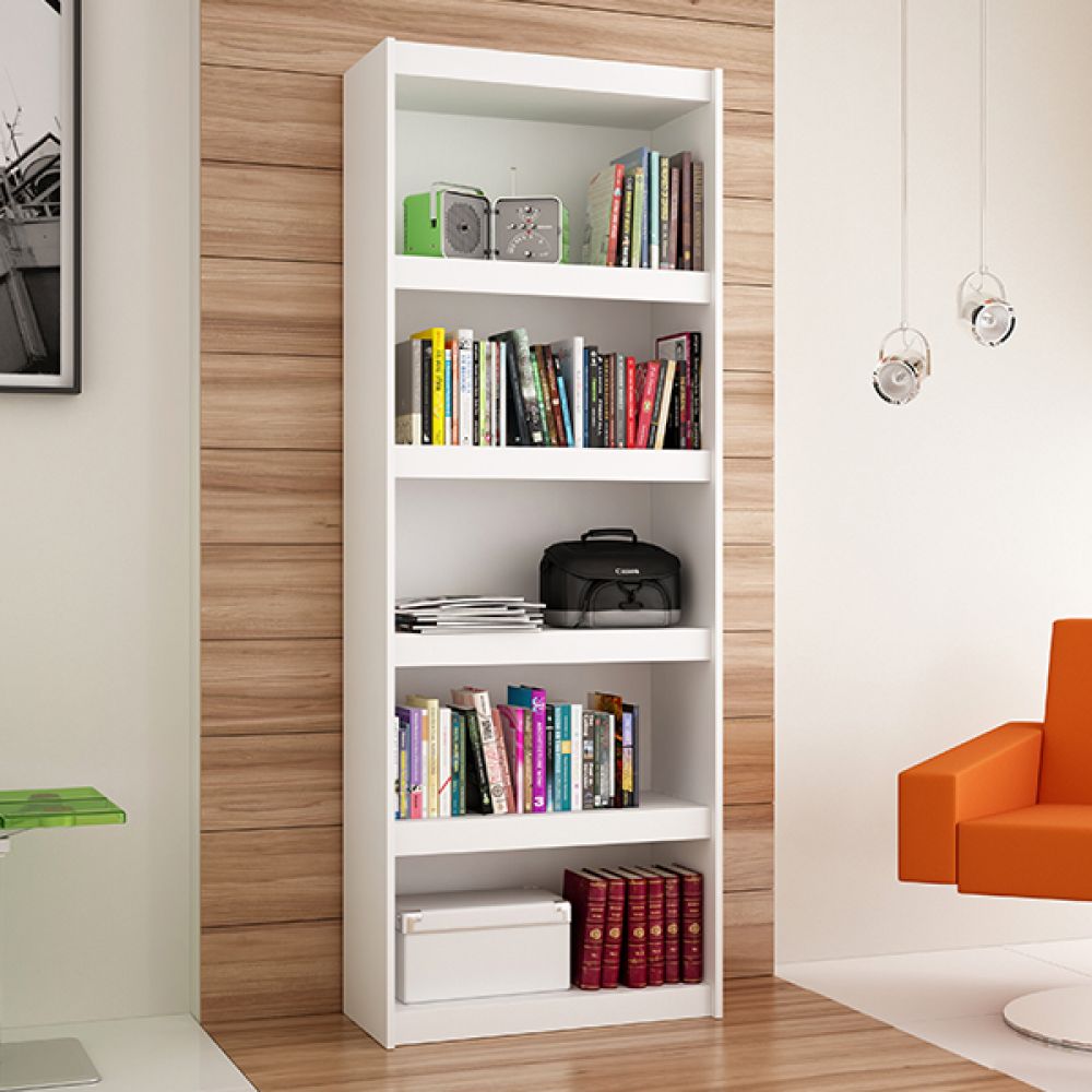 Estante Branca Com Livros